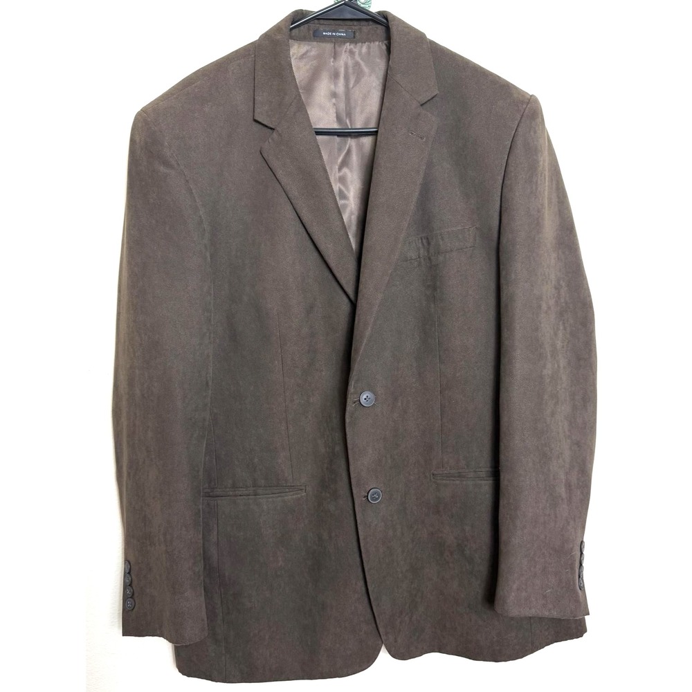Via Europa Men's Brown Sport Coat Blazer Look Macy's Exclusive - 44R‎ Microfiber
